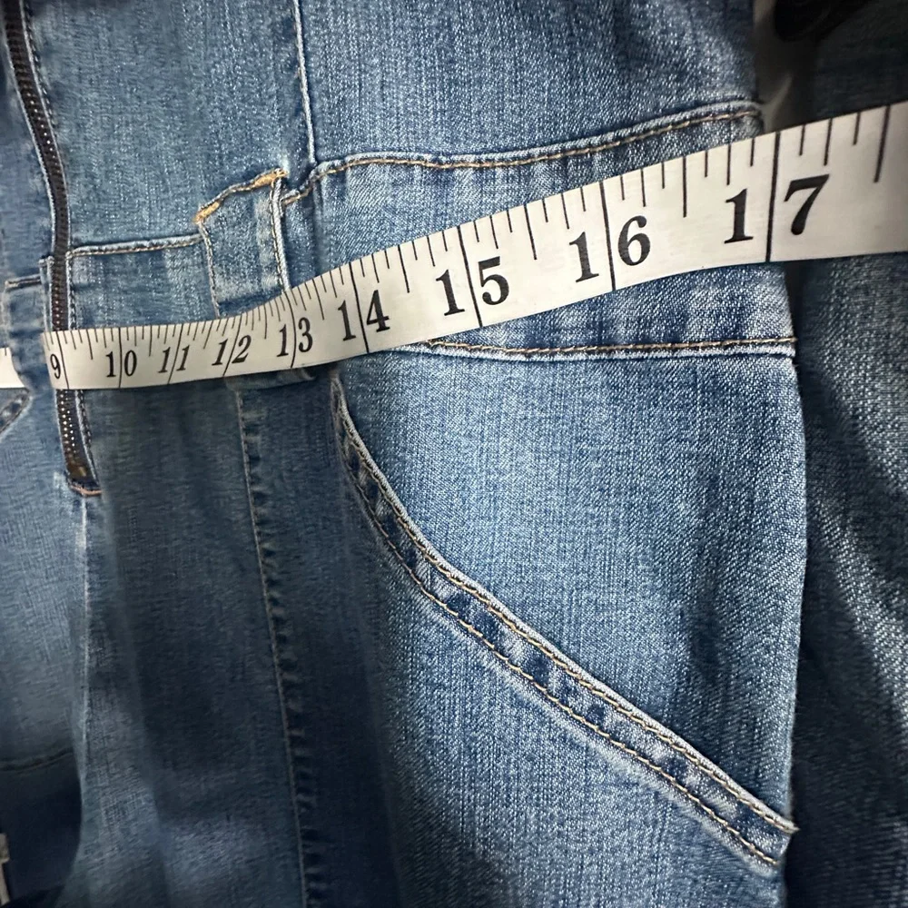 Vintage Y2K No Boundaries Juniors/Women’s Denim Flared Jumpsuit/Overalls Jnr’s M - Picture 9 of 9